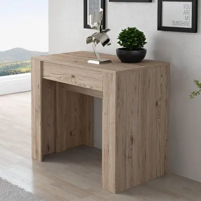 Imagen del producto de Vaelis - Consola Extensible, 237x90x77h cm Roble Marrón, 10 Plazas