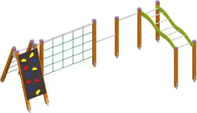 Immagine prodotto di Spielplatz Balanceparcours Hängebrücke Trainingsgerät Barrenstange Abenteuerland