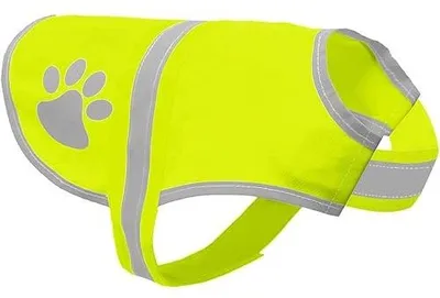 Zdjęcie produktu dla Kamizelka odblaskowa bezpieczeństwa dla psa żółta fluorescencyjna