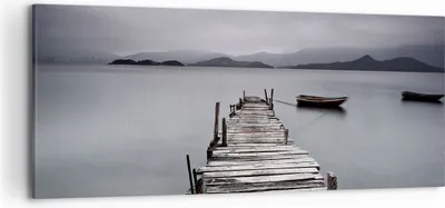 Produktbild von Bild auf Leinwand - Leinwandbild - Brücke See - 120x50cm - Wand Bild - Wanddeko - Wandbilder - Leinwanddruck - Bilder - Kunstdruck - Wanddekoration - Leinwand bilder - Wandkunst - AB120x50-3547