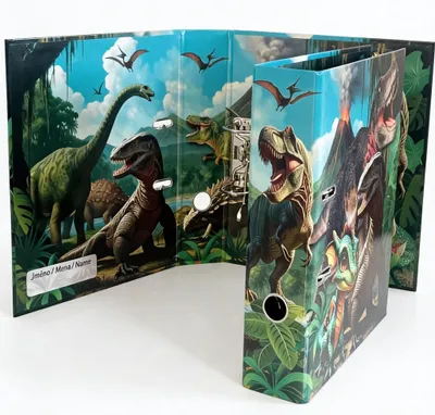 Produktbild von Designer-Aktenordner A4 7,5 cm aus Karton – Dinosaurierwelt