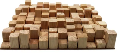 Produktbild von Akustischer Diffusor aus Holz „SKYLINE“ - 50 x 50 cm | 2D QRD | Holz-Wandkunstpaneel (Stärke 75 mm, Skyline)