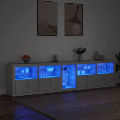 Produktbild von vidaXL Sideboard mit LED-Leuchten Weiß 283x37x67 cm