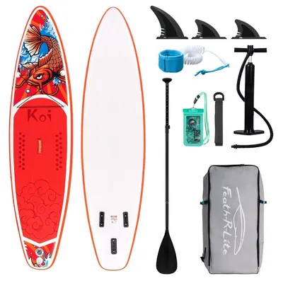 Produktbild von FunWater SUPFR01D 335x83x15cm Aufblasbares Stand-Up Paddle Board, Rot, PVC