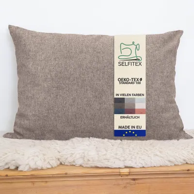 Produktbild von Selfitex Dekokissen XXL 60x80 inkl. Füllkissen, kuschelweiches Lesekissen, Rückenkissen, Sofakissen, für Couch, Bett (Farbe: Hellbraun)