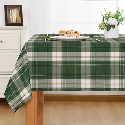 Produktbild von Karierte Tischdecke Outdoor Wetterfest Abwaschbar Grün 140x240cm