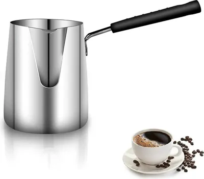 Produktbild von Milchschäumer-Kaffeekanne Edelstahl 304, 600ml, Mokka-Kocher, Türkischer Kaffee Kanne für Kaffee & Schokolade
