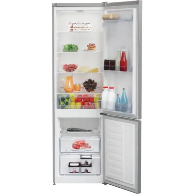 An open refrigerator filled with food.