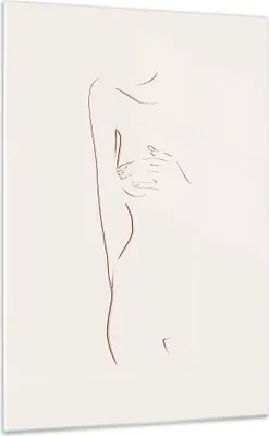 Produktbild von Bilder auf glas - Einteilig - Skizze Nacktheit Frau - 70x100cm - Glasbilder - Wandbilder - Bilder - zum Aufhängen bereit - Wanddekoration aus Glas - Glas Bilder - Wandbild auf Glas - GPA70x100-4552