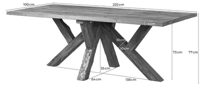 Produktbild von MASSIVMOEBEL24.DE BASSANO Esstisch #170 220x100x78 Teak natur