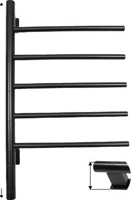 Produktbild von Handtuchhalter, Wandmontage, beheizt, schwarz