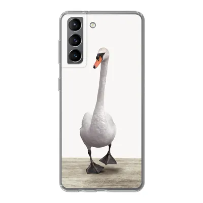 Produktbild von MuchoWow® Handyhülle Schutzhülle Hülle für Samsung Galaxy S21 Schwan - Tiere - Vogel - Jungen - Mädchen - Kinder Silikon Softcase Handy Hülle - Softcase
