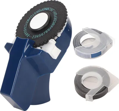 Produktbild von Präge Label Maker Tintenless Easy Operation Ergonomisches Design tragbarer Making -Embierer mit Bändern für Handwerk DIY Dunkelblau