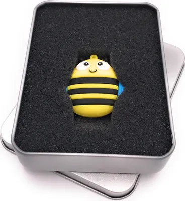 Image de Onwomania Abeille mignonne en jaune rayé Clé USB en boîte cadeau alu 8 GB USB 2.0