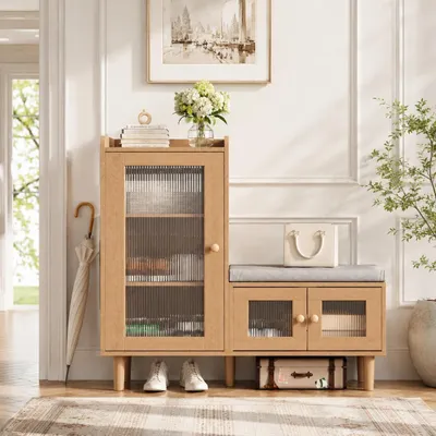 Obrázok produktu pre Skriňa na topánky s úložným priestorom – 100 x 35 x 90 cm – biela