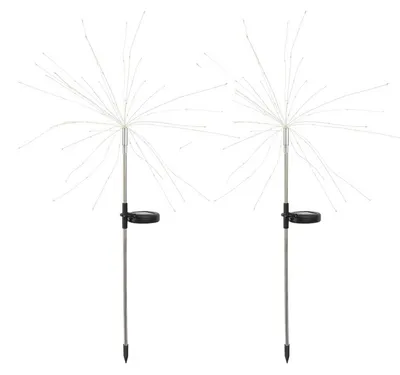 Solar-Baken-Set, 2 Stück, LED, bunt, 97 cm, zum Einpflanzen