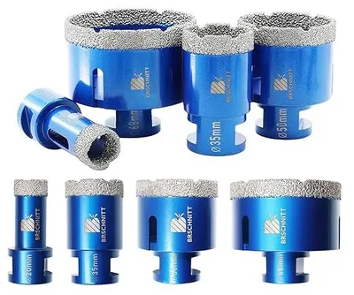 Produktbild von Diamantbohrer Fliesenbohrer Set - 20/35/50/68mm Diamantbohrer für Porzellan Fliese Granit Marmor Trockenbohren