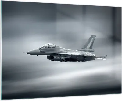 Produktbild von Bilder auf glas - Flugzeug Himmel Flug - 100x70cm - Glasbilder - Wandbilder - Kunstdruck - zum Aufhängen bereit - Wanddekoration aus Glas - Glas Bilder - Wandbild auf Glas - Einteilig - GAA100x70-3415