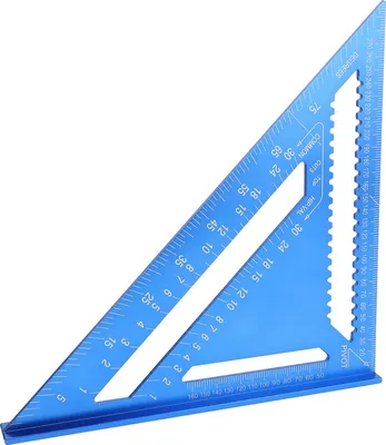 Zdjęcie produktu dla Aluminiowa linijka trójkątna z podziałką metryczną i imperialną Wysoka dokładność, łatwy odczyt dla inżyniera Stolarz Niebieski
