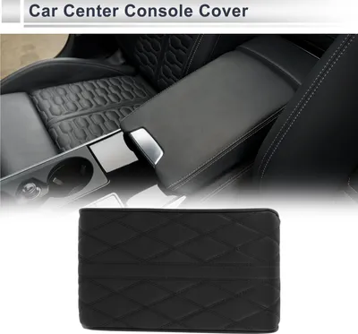 Produktbild von Auto Mittelkonsole Abdeckung Mittelkonsole Kissen 12,6"x6,69"x1,97" Schwarz Nappa Leder