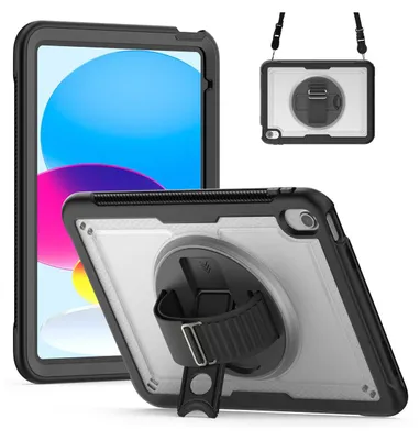 Produktbild von Accezz Robustes Back Cover mit Schultergurt iPad 11 (2025) 11 Zoll A16 / iPad 10 (2022) 10.9 Zoll - Transparent