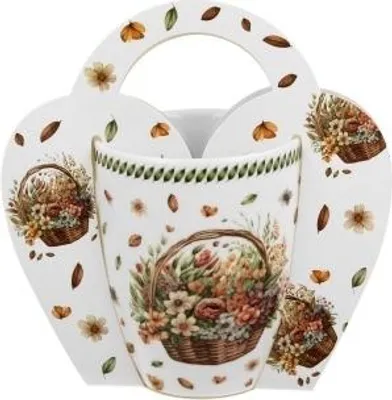 Image de Tasse en porcelaine dans un coffret cadeau Fleurs des champs