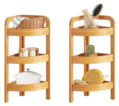 Productafbeelding van Avilia bamboe plankenrek met 3 niveaus, elegant en duurzaam, 33 x 23 x 61 cm