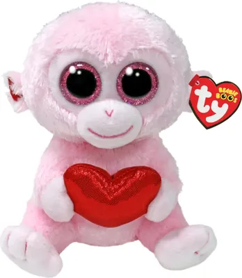 Produktbild von Ty Beanie Boos Heart Gigi Monkey, 15 cm