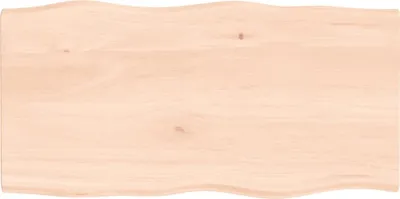 Produktbild von The Living Store Tischplatte 80x40x2 cm Massivholz Eiche Unbehandelt Baumkante