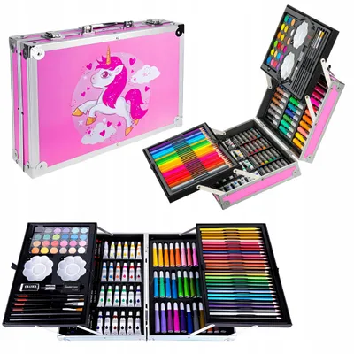 Immagine prodotto di R2Invest Set di pittura in valigetta UNICORN rosa 145 pz
