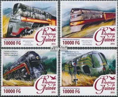 Produktbild von Briefmarken Guinea 2016 Mi 11686-11689 (kompl. Ausgabe) postfrisch Dampflokomotiven