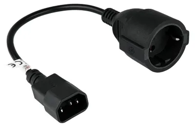 Immagine prodotto di kabelmeister Netzkabel C14 Schutzkontakt-Buchse schw. 0,15m