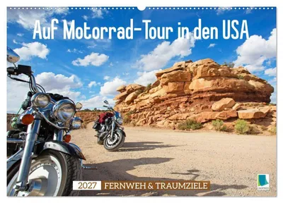 Produktbild von Auf Motorrad-Tour in den USA (Wandkalender 2027 DIN A2 quer), CALVENDO Monatskalender