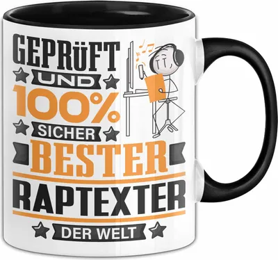 Produktbild von Raptexter Geschenk Lustiger Spruch für Raptexter Geschenkidee Bester Raptexter Der Welt (Schwarz)