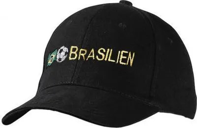 Produktbild von Baseballcap mit Einstickung - Flagge Fußball Brasilien - 67029 schwarz