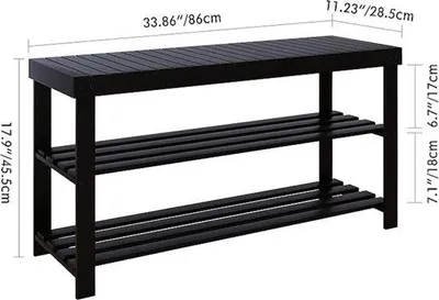 Zdjęcie produktu dla Regał na buty z siedziskiem – metalowy regał na buty, 86 x 28,5 x 45,5 cm