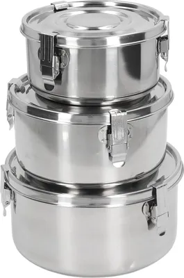 Image de 3 PCS Portable Stainless Steel Lunch Box Reusable Easy To Wash Portable Student Lunch Container for Food Fruit Vegetables