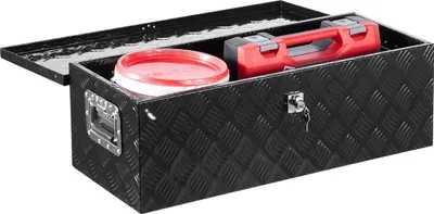 Immagine prodotto di Cassetta portautensili in alluminio resistente per pianale di camion, 76,2 cm x 33 cm x 24,4 cm, per pick-up e camper, nera