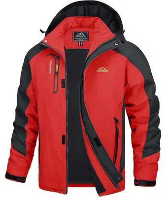 Productafbeelding van Softshell jas voor heren, waterafstotend, met afneembare capuchon, maat XL, rood