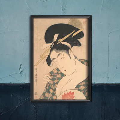 Produktbild von Poster - Canvas - Leinwand - 29,7 cm x 42 cm - Kurtisane Kitagawa Utamaro