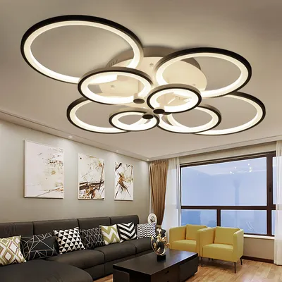 Lampa sufitowa LED Lampa sufitowa 6067-8 100x80x17cm LED 148W pilot zdalnego sterowania kolor światła/jasność regulowana ściemnialna biała lakierowana metalowa rama lampy