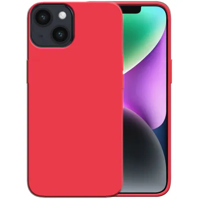 Produktbild von Smartphonica Silikonhülle für iPhone 14 Hülle mit weicher Innenseite - Rot
