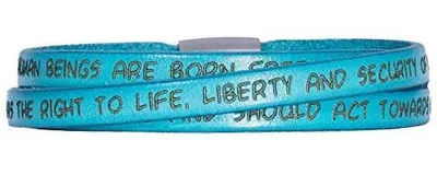 Productafbeelding van GILARDY GHR-BR1TU63, mensenrechten, lederen armband BR1, kleur: turquoise