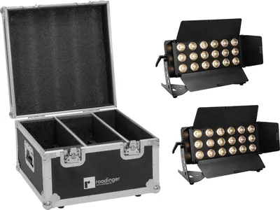 Produktbild von EUROLITE Set 2x LED CLS-18 QCL RGB/WW 18x7W + Flightcase
