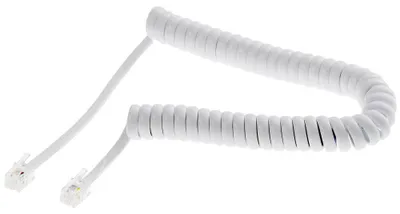 Image de Helos 014109 Câble spiralé pour écouteur Câble téléphonique blanc