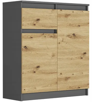 Obrázek produktu pro Komoda 98 cm 2 dveře 1 zásuvka skříňka FRAMIRE S-1 antracit mix artisan