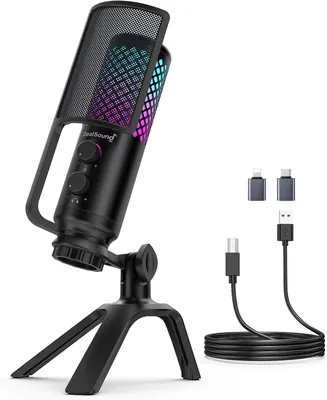 Immagine prodotto di Microfono USB - Microfono a condensatore - Microfono da gaming - Microfono per podcast - Microfono per streaming