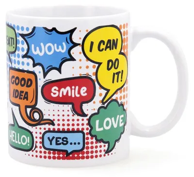 Comic-Tasse aus Keramik, 33 cl, mehrfarbig
