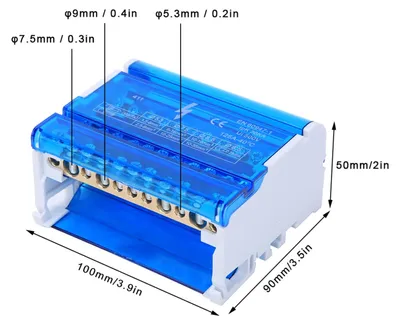 Image de Bloc de connexion de distribution, diviseur quadri-pôle pour l'électrotechnique