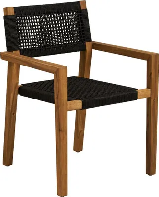 Image de Ane chaise de jardin naturel, noir.